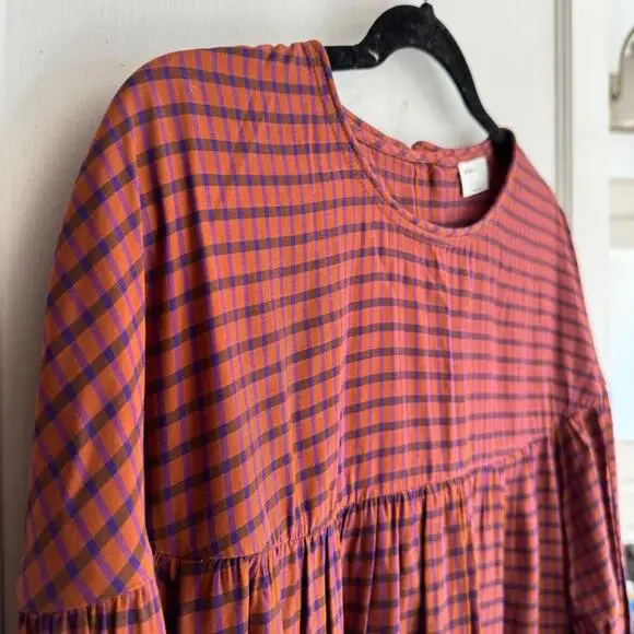 Aritzia Wilfted Le Fou Sachi Gingham Check Babydoll Mini Dress - Picture 5 of 12